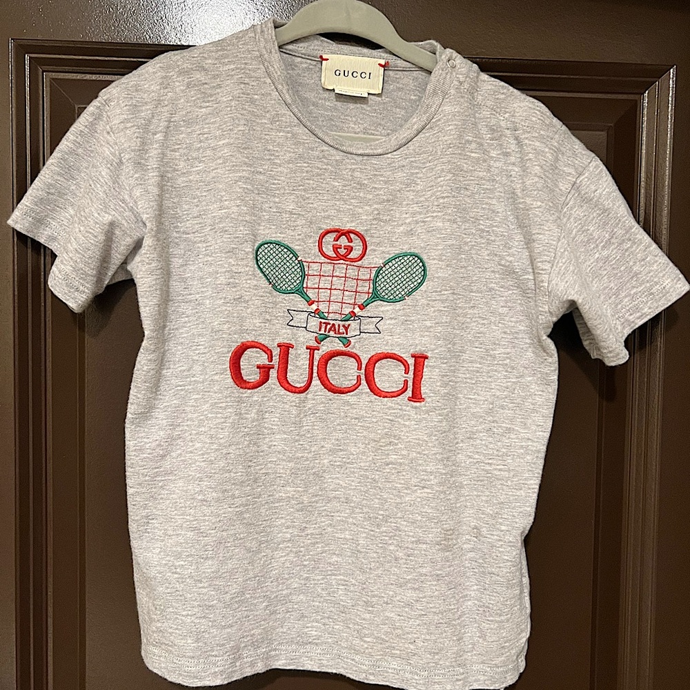 Toddler - Gucci GG Tennis Logo T-shirt (Grey)